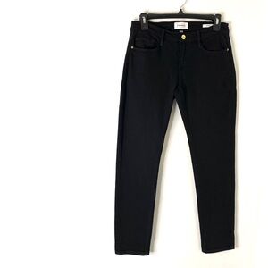 FRAME Le Garçon Mid Rise Straight Jeans Cropped Tapered NWT Black